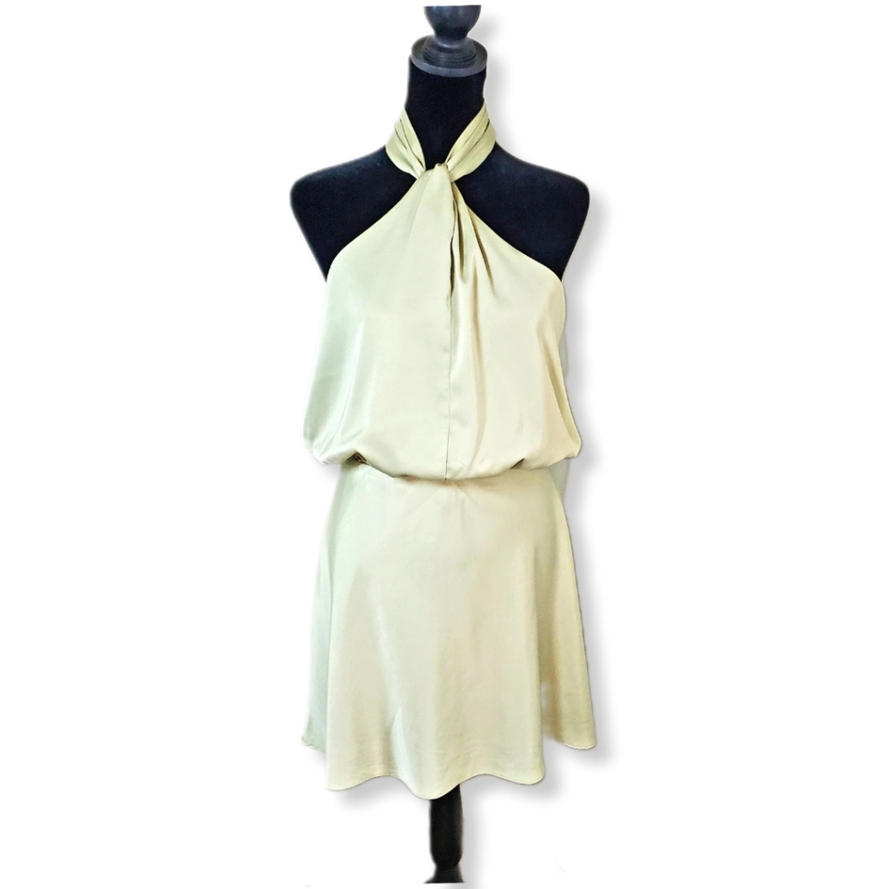 Lulu's Light Green Halter Mini Dress